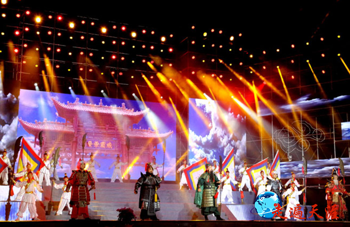 3 运城关公文化节开幕式文艺晚会,刘关张英雄聚义(朱正明 摄影).jpg