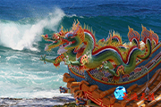 145 澎湖海湾：紫微宫飞檐与海浪媲美